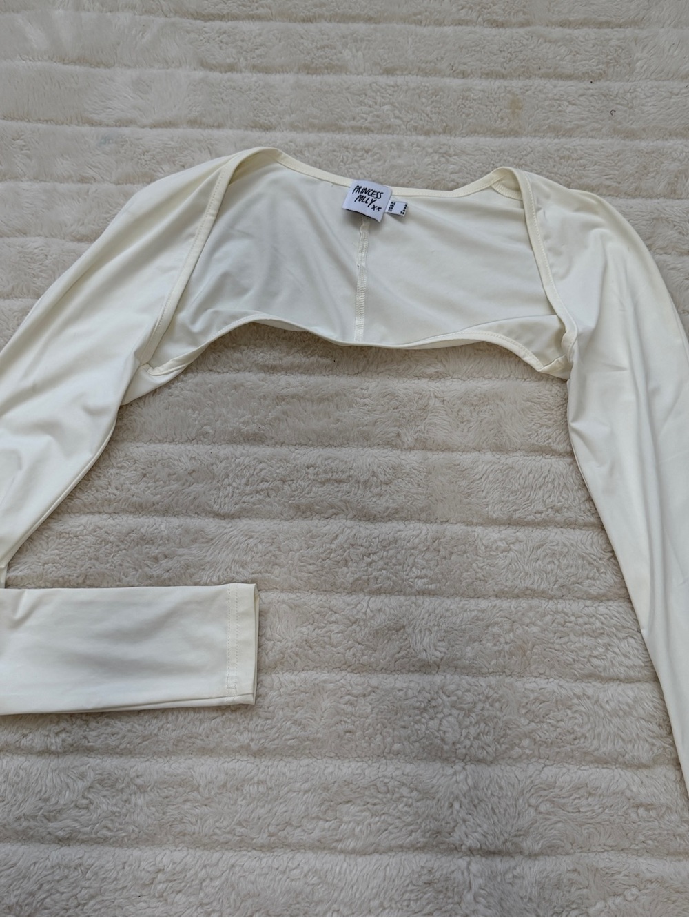 Princess Polly Cream Cropped Long-Sleeve Bolero